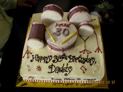 Birthday Cake Delivery on 3d Drums Set Cake