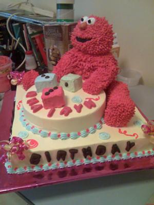 Elmo Cake. This cake was made of chocolate cheese cake and chocolate sponge 