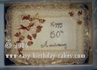 50th Birthday Cakes on Ice The Sheet Cake With White Or Ivory Icing Using A Cake Spatula Make