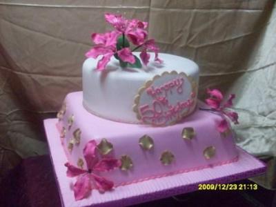 80th Birthday Cakes on 50th Rose Pink Birthday Cake By Atinuke