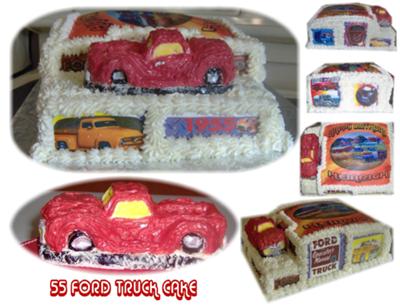 55 Red Ford Truck Cake