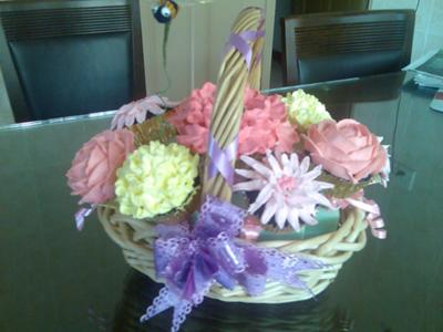 cakes with flowers on them. A Basket of Flowers Cake