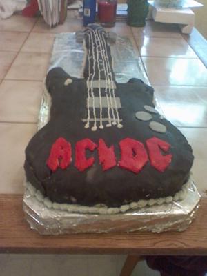 Custom Birthday Cakes on Ac Dc Guitar Cake