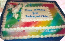 Rainbow Sheet Cake, homemade cake