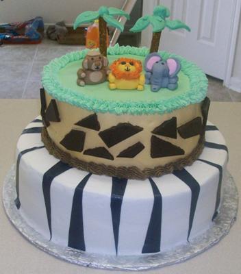 Craft Ideas Boys on Baby Boy Safari Themed Baby Shower Cake