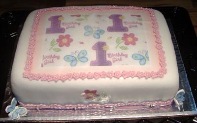 Baby Girl Birthday Cake