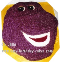 Barney Coloring Pages on Cut The Cake From Around The Outline Of Barney   S Face That You Drew