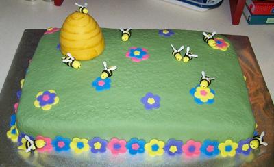   Birthday Cake on Bee Hive Cake