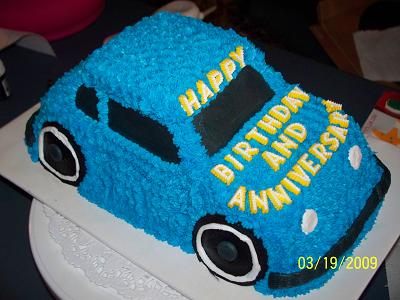  Birthday Cake on Blue Car Cake