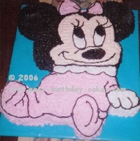 Minnie Mouse Birthday Cakes on Next  Make A Light Flesh Color Icing And Using The Samestar Tip  Size