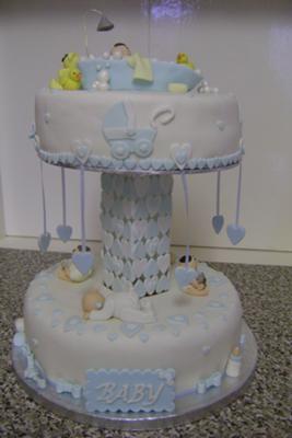 Baby Birthday Cakes on Carousel Baby Shower Cake