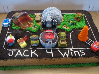 Birthday Cake Ideas on Cars Themed Birthday Cake