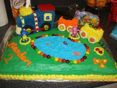 Mickey Mouse Birthday Cake on Choo Choo Train Cake