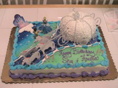 Princess Birthday Cake on Cinderella Carriage Birthday Cake