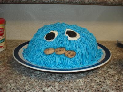 Birthday Cake Shot on Cookie Monster Cake  Cookie Monster Cake