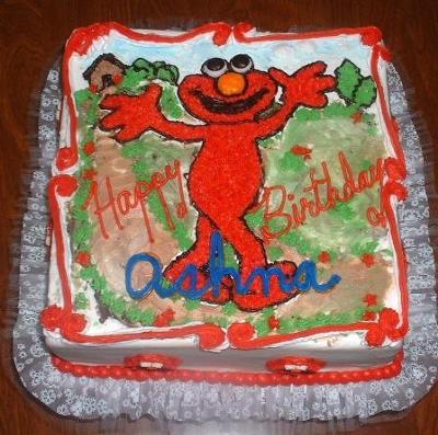 Elmo Birthday Cake on Elmo Goes For A Walk Birthday Cake