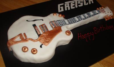 Guitar Birthday Cake on Gretsch White Falcon Guitar Birthday Cake
