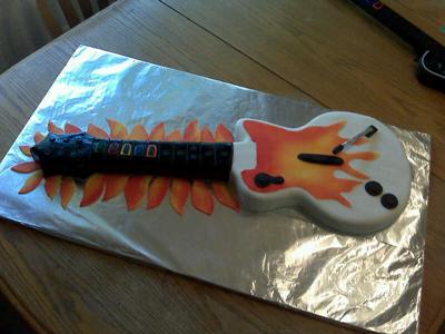 Guitar Birthday Cake on Guitar Hero Groomsmans Cake 21322765 Jpg
