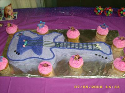 Hannah Montana Guitar Birthday Cake. by Rebecca (Elkview, WV)