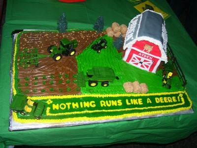 Kids Birthday Cake on John Deere Green Cake