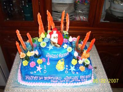 Birthday Party Ideas  Girls on Little Mermaid Birthday Cake
