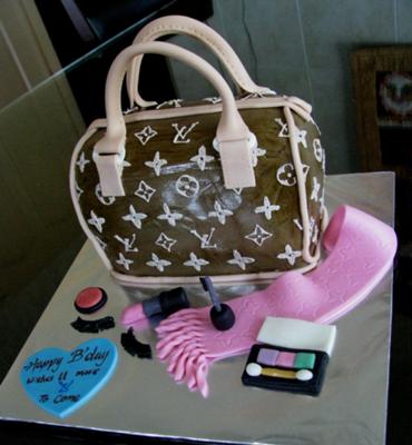   Birthday Cake on Lv Handbag Cake