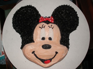 Mickey Mouse Birthday Cake on Minnie Mouse Face Cake