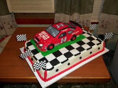 Easy Birthday Cakes on Nascar Cake  Tony Stewart
