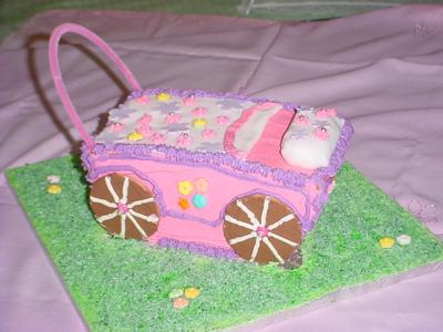 Baby Birthday Cake on Pram Baby Shower Cake