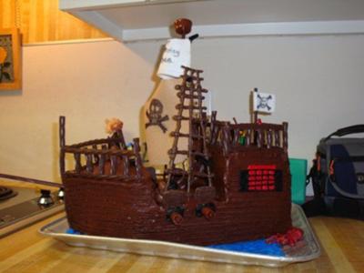  Birthday Cake on Pirate Ship Cake
