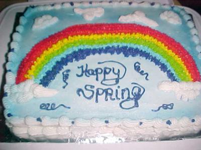 Rainbow Birthday Cake on Rainbow Cake