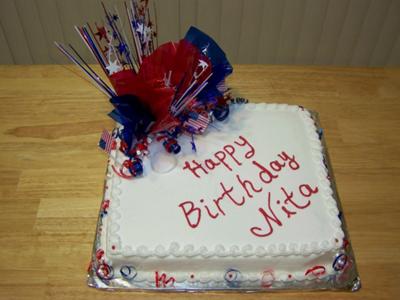 Red, White and Blue 4th of July Birthday Cake