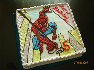 Design   Birthday Cake on Spider Man Cake