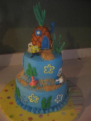 Baby Birthday Cakes on Spongebob And Friends Cake