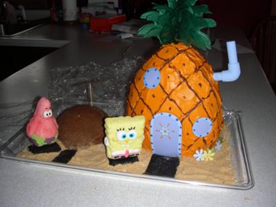 Football Birthday Cakes on Spongebob Theme Cake