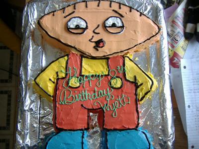 Wyett's Birthday Cake 2008 - Stewie (Family Guy) Cake
