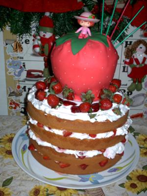 Strawberry Shortcake Birthday Cake