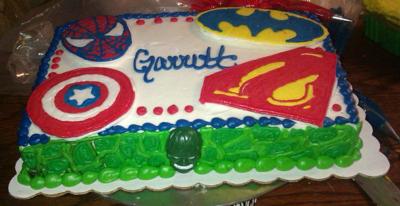 Birthday Cake Toppers on Superhero Cake