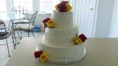 Three Tiered Flavored Wedding Cake