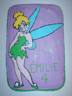 Tinkerbell Coloring on Tinkerbell Birthday Cake