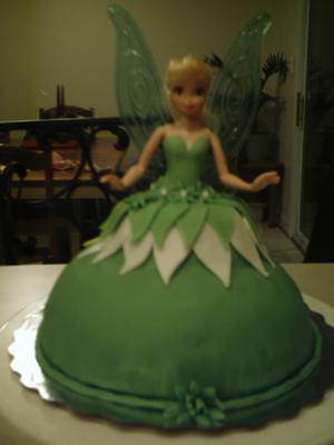 Homemade Birthday Cake on Tinkerbell Doll Cake
