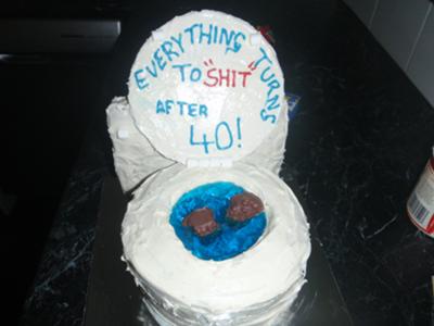 Birthday Images Funny on Toilet 40th Birthday Cake