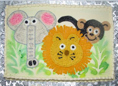 Zoo Animals Cake with Pictures and Instructions - Very Cute