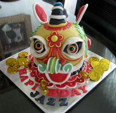 3D Lion Dance Cake