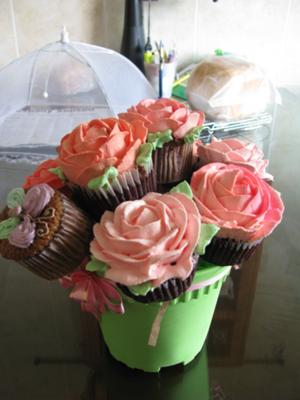 A Pot of Flowers Cake