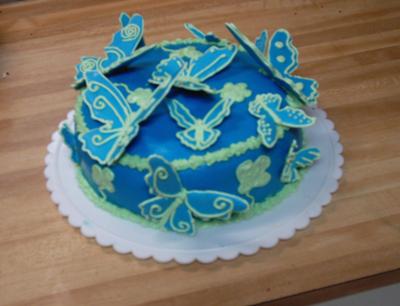 Blue Butterfly Birthday Cake