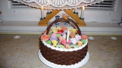 My first checkerboard cake for my anniversary