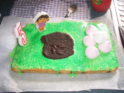 Dora Map Cake, first ever try.