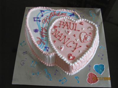 Double Heart Music Cake