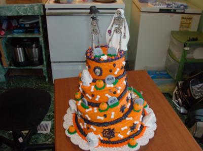 Halloween Bride & Groom Cake